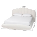 Baxton Studio Grenier Modern Cream Boucle Fabric Queen Size Floating Bed - BSOBBT61329-Floating Bed-Cream-Queen