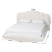 Baxton Studio Grenier Modern Cream Boucle Fabric Queen Size Floating Bed - BSOBBT61329-Floating Bed-Cream-Queen