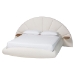 Baxton Studio Cherise Modern Cream Boucle Fabric King Floating Bed with Built-In Shelves