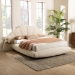 Baxton Studio Cherise Modern Cream Boucle Fabric King Floating Bed with Built-In Shelves - BSOBBT61326-Floating Bed-Cream-King