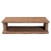 bali & pari Rhinos Handwoven Seagrass Coffee Table with Open Shelf - Rectangular Wicker Center Table for Living Room, Coastal Boho Style - BSORhinos-Bleached Light Brown-CT