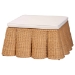 bali & pari Palm Scallop Natural Rattan Ottoman with Cushion - Handwoven Wicker Accent Bench or Footrest for Living Room, Bedroom, or Sunroom Decor, 39" Square - BSOPalm-Light Honey Rattan-35 Ottoman w Cushion