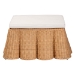 bali & pari Palm Scallop Natural Rattan Ottoman with Cushion - Handwoven Wicker Accent Bench or Footrest for Living Room, Bedroom, or Sunroom Decor, 39" Square - BSOPalm-Light Honey Rattan-35 Ottoman w Cushion