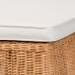 bali & pari Palm Scallop Natural Rattan Ottoman with Cushion - Handwoven Wicker Accent Bench or Footrest for Living Room, Bedroom, or Sunroom Decor, 39" Square - BSOPalm-Light Honey Rattan-35 Ottoman w Cushion