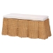 bali & pari Palm Scallop Natural Rattan Ottoman with Cushion - Handwoven Wicker Accent Bench for Living Room, Bedroom or Entryway, Coastal Boho Style Accent Furniture, Rectangle - BSOPalm-Light Honey Rattan-Rectangle Ottoman w/ Cushion