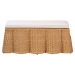 bali & pari Palm Scallop Natural Rattan Ottoman with Cushion - Handwoven Wicker Accent Bench for Living Room, Bedroom or Entryway, Coastal Boho Style Accent Furniture, Rectangle - BSOPalm-Light Honey Rattan-Rectangle Ottoman w/ Cushion