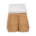 bali & pari Palm Scallop Natural Rattan Ottoman with Cushion - Handwoven Wicker Accent Bench for Living Room, Bedroom or Entryway, Coastal Boho Style Accent Furniture, Rectangle - BSOPalm-Light Honey Rattan-Rectangle Ottoman w/ Cushion