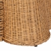 bali & pari Palm Scallop Natural Rattan Ottoman with Cushion - Handwoven Wicker Accent Bench for Living Room, Bedroom or Entryway, Coastal Boho Style Accent Furniture, Rectangle - BSOPalm-Light Honey Rattan-Rectangle Ottoman w/ Cushion