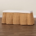 bali & pari Palm Scallop Natural Rattan Ottoman with Cushion - Handwoven Wicker Accent Bench for Living Room, Bedroom or Entryway, Coastal Boho Style Accent Furniture, Rectangle - BSOPalm-Light Honey Rattan-Rectangle Ottoman w/ Cushion