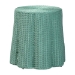 bali & pari Palm Scallop Natural Rattan Console Table - Handwoven Wicker Round Accent Table for Living Room, Sunroom or Foyer Place, Coastal Boho Style in Teal Green - BSOPalm-Green Rattan Round-Console Table