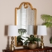 Baxton Studio Elian Gold Wall Mirror with Decorative Top - Elegant Rectangular Accent Mirror for Entryway, Living Room, or Bedroom - BSORXW-10956-Gold Trim-Wall Mirror