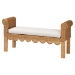 bali & pari Reiko Handwoven Natural Rattan Bench with Scalloped Detailing - Boho Farmhouse Entryway, Bedroom, or Living Room Accent Seating - BSOPalm Short-Open-Natural Rattan-Bench