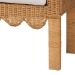 bali & pari Reiko Handwoven Natural Rattan Bench with Scalloped Detailing - Boho Farmhouse Entryway, Bedroom, or Living Room Accent Seating - BSOPalm Short-Open-Natural Rattan-Bench