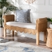 bali & pari Reiko Handwoven Natural Rattan Bench with Scalloped Detailing - Boho Farmhouse Entryway, Bedroom, or Living Room Accent Seating - BSOPalm Short-Open-Natural Rattan-Bench