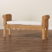 bali & pari Reiko Handwoven Natural Rattan Bench with Scalloped Detailing - Boho Farmhouse Entryway, Bedroom, or Living Room Accent Seating - BSOPalm Short-Open-Natural Rattan-Bench