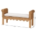 bali & pari Reiko Handwoven Natural Rattan Bench with Scalloped Detailing - Boho Farmhouse Entryway, Bedroom, or Living Room Accent Seating - BSOPalm Short-Open-Natural Rattan-Bench