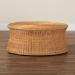 bali & pari Caroline Round Natural Rattan Coffee Table - Handwoven Wicker Drum Shape Accent Table for Living Room or Sunroom, Light Honey - BSOCharlote-Light Honey Rattan-Large-CT