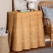 bali & pari Palm Scallop Natural Rattan Console Table - Handwoven Wicker Accent Table for Hallway or Entryway, Coastal & Boho Decor, Rectangle 36" - BSOPalm-Small-Light Honey Rattan-Console Table