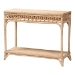 bali & pari Oxford Braided Natural Rattan Console Table with Open Shelf - Coastal Boho Entryway or Hallway Accent Table with Decorative Loop Detailing - BSOWS120-Natural-Rattan-Console Table