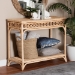 bali & pari Oxford Braided Natural Rattan Console Table with Open Shelf - Coastal Boho Entryway or Hallway Accent Table with Decorative Loop Detailing - BSOWS120-Natural-Rattan-Console Table