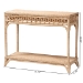 bali & pari Oxford Braided Natural Rattan Console Table with Open Shelf - Coastal Boho Entryway or Hallway Accent Table with Decorative Loop Detailing - BSOWS120-Natural-Rattan-Console Table