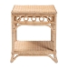 bali & pari Oxford Braided Natural Rattan End Table with Shelf - Square Boho Accent Table with Decorative Loop Detailing, Coastal Style for Living Room or Bedroom - BSOWS119-Natural-Rattan-ET