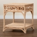 bali & pari Oxford Braided Natural Rattan End Table with Shelf - Square Boho Accent Table with Decorative Loop Detailing, Coastal Style for Living Room or Bedroom - BSOWS119-Natural-Rattan-ET