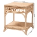 bali & pari Oxford Braided Natural Rattan End Table with Shelf - Square Boho Accent Table with Decorative Loop Detailing, Coastal Style for Living Room or Bedroom - BSOWS119-Natural-Rattan-ET
