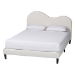 Baxton Studio Dalton Boucle Upholstered Platform Bed - Soft Fabric Queen Size Bed Frame with Headboard, Minimalist Design, Cream - BSOBBT61318-Cream Boucle-Queen