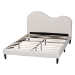 Baxton Studio Dalton Boucle Upholstered Platform Bed - Soft Fabric Queen Size Bed Frame with Headboard, Minimalist Design, Cream - BSOBBT61318-Cream Boucle-Queen