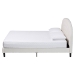 Baxton Studio Pelagia Boucle Upholstered Platform Bed - Soft Fabric Queen Size Bed Frame with Padded Headboard, Minimalist Design, Cream - BSOBBT61319-Cream Boucle-Queen