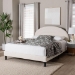 Baxton Studio Pelagia Boucle Upholstered Platform Bed - Soft Fabric Queen Size Bed Frame with Padded Headboard, Minimalist Design, Cream - BSOBBT61319-Cream Boucle-Queen