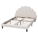Baxton Studio Albion Boucle Upholstered Platform Bed - Soft Fabric Queen Size Bed Frame with Padded Headboard, Minimalist Design, Cream - BSOBBT61320-Cream Boucle-Queen