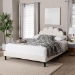 Baxton Studio Albion Boucle Upholstered Platform Bed - Soft Fabric Queen Size Bed Frame with Padded Headboard, Minimalist Design, Cream - BSOBBT61320-Cream Boucle-Queen