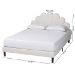 Baxton Studio Albion Boucle Upholstered Platform Bed - Soft Fabric Queen Size Bed Frame with Padded Headboard, Minimalist Design, Cream - BSOBBT61320-Cream Boucle-Queen