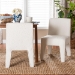 Baxton Studio Helios Boucle Dining Chair Set of 2 - Modern Armless Upholstered Accent Chair, Soft White, Minimalist Design - BSOBBT5543-Cream Boucle-DC