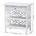 bali & pari Tiaret Natural Rattan Nightstand with Drawer and Shelves - Chippendale -Style Bedside Table for Bedroom or Coastal Living Spaces, White - BSOWS117-Small Knob-White-Rattan-NS