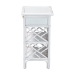 bali & pari Tiaret Natural Rattan Nightstand with Drawer and Shelves - Chippendale -Style Bedside Table for Bedroom or Coastal Living Spaces, White - BSOWS117-Small Knob-White-Rattan-NS