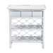 bali & pari Akane Natural Rattan Nightstand with Drawer and Open Shelves - Coastal Bedside Table with Lattice Design, White - BSOWS118A-Medium Knob-White-Rattan-NS