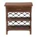 bali & pari Akane Natural Rattan Nightstand with Drawer and Open Shelves - Coastal Bedside Table with Lattice Design, Brown - BSOWS118A-Medium Knob-Antiqued Brown-Rattan-NS
