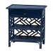 bali & pari Tiaret Natural Rattan Nightstand with Drawer and Shelves - Chippendale -Style Bedside Table for Bedroom or Coastal Living Spaces, Blue - BSOWS117-Small Knob-Royal Blue-Rattan-NS