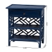 bali & pari Tiaret Natural Rattan Nightstand with Drawer and Shelves - Chippendale -Style Bedside Table for Bedroom or Coastal Living Spaces, Blue - BSOWS117-Small Knob-Royal Blue-Rattan-NS