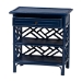 bali & pari Tiaret Natural Rattan Nightstand with Drawer and Shelves - Chippendale -Style Bedside Table for Bedroom or Coastal Living Spaces, Blue - BSOWS117-Small Knob-Royal Blue-Rattan-NS