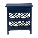 bali & pari Tiaret Natural Rattan Nightstand with Drawer and Shelves - Chippendale -Style Bedside Table for Bedroom or Coastal Living Spaces, Blue - BSOWS117-Small Knob-Royal Blue-Rattan-NS