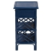 bali & pari Tiaret Natural Rattan Nightstand with Drawer and Shelves - Chippendale -Style Bedside Table for Bedroom or Coastal Living Spaces, Blue - BSOWS117-Small Knob-Royal Blue-Rattan-NS