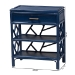 bali & pari Daina Natural Rattan Nightstand with Drawer and Open Shelves - Coastal Bedside Table with Geometric Design, Blue - BSOWS118B-Medium Knob-Royal Blue-Rattan-NS