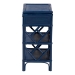 bali & pari Daina Natural Rattan Nightstand with Drawer and Open Shelves - Coastal Bedside Table with Geometric Design, Blue - BSOWS118B-Medium Knob-Royal Blue-Rattan-NS