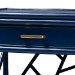 bali & pari Daina Natural Rattan Nightstand with Drawer and Open Shelves - Coastal Bedside Table with Geometric Design, Blue - BSOWS118B-Medium Knob-Royal Blue-Rattan-NS