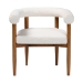 Baxton Studio Caia Boucle Dining Chair - Modern Upholstered Accent Armchair, Cream, Minimalist Design - BSOBBT5540-Cream/Walnut-DC
