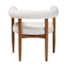 Baxton Studio Caia Boucle Dining Chair - Modern Upholstered Accent Armchair, Cream, Minimalist Design - BSOBBT5540-Cream/Walnut-DC